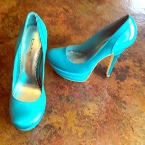 Bebe Satin Platform Stilettos.